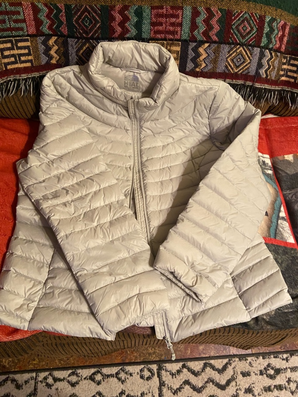 32 Degrees Light Gray Quilted Packable Puffer Jacket